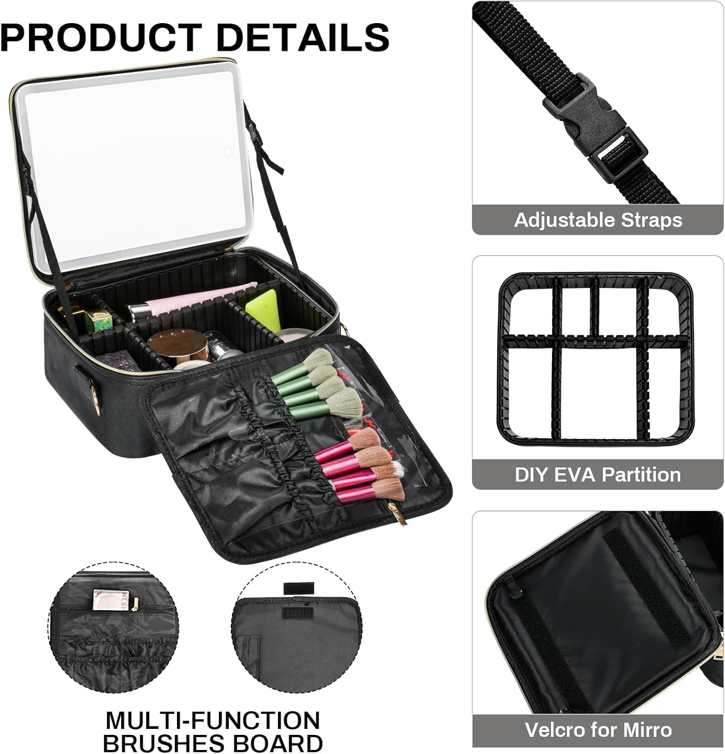 Black Travel Makeup Case