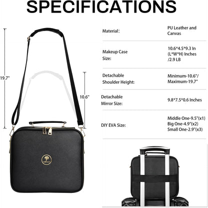 Black Travel Makeup Case